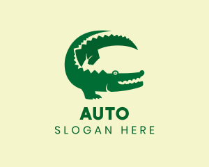 Swamp - Green Crocodile Animal logo design