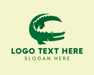 Swamp - Green Crocodile Animal logo design