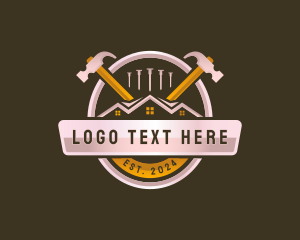 Nail - Hammer Carpentry Roofing logo design