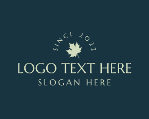 Fall - Maple Leaf Wordmark logo design