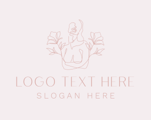 Nude - Floral Sexy Female logo design