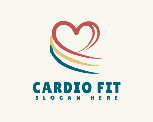 Cardio - Dating Heart Swoosh logo design