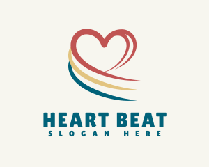 Dating Heart Swoosh logo design