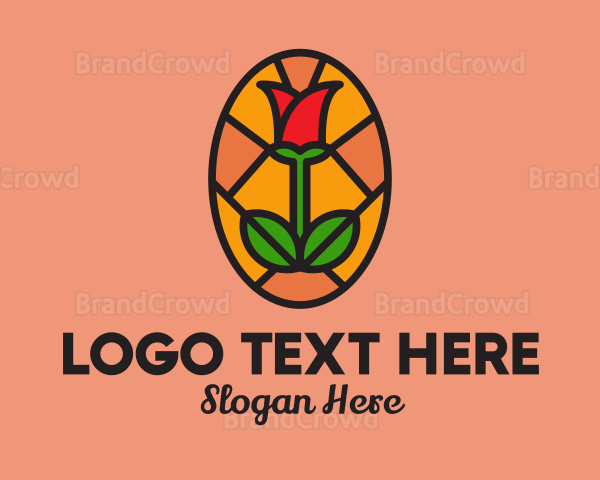 Rose Flower Mosaic Logo