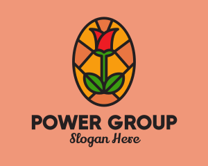 Rose Flower Mosaic  Logo