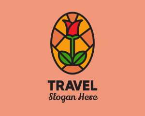 Rose Flower Mosaic  Logo