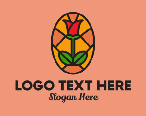 Floral - Rose Flower Mosaic logo design