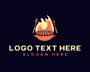 Dining - Chicken Grill Barbecue logo design