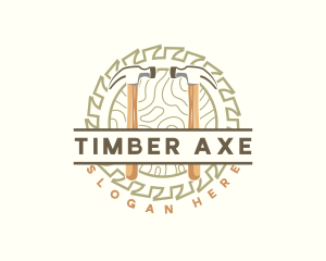 Saw Hammer Woodwork logo design