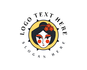 Hairstyle - Beauty Geisha Woman logo design