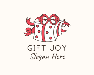 Ribbon Holiday Gift logo design