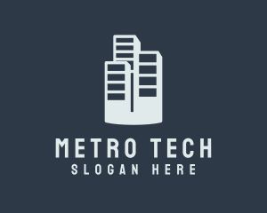 Metro - Skyscraper Tower Building logo design