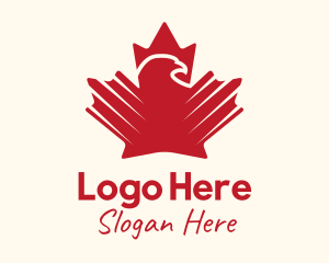 Wildlife Center - Eagle Maple Leaf logo design