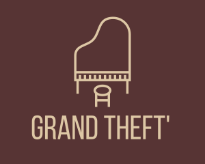 Minimalist Grand Piano logo design