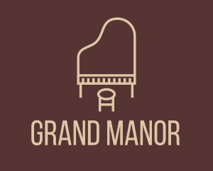 Minimalist Grand Piano logo design