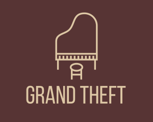 Minimalist Grand Piano logo design