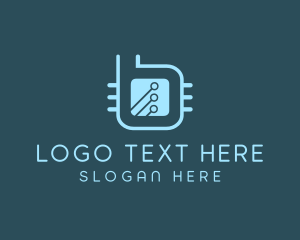Web Design - Circuit Letter B logo design