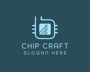 Chip - Circuit Letter B logo design