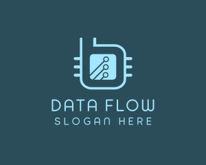 Processor - Circuit Letter B logo design
