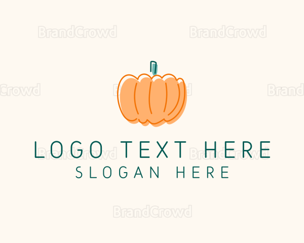 Pumpkin Squash Vegetable Logo