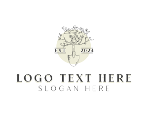 Landscaper - Floral Shovel Gardening logo design