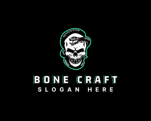 Bones - Undead Snake Skull logo design