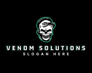 Undead Snake Skull logo design