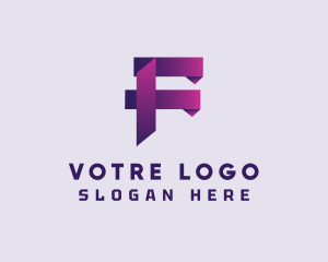Gradient Origami Letter F Logo
