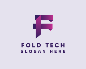 Fold - Gradient Origami Letter F logo design