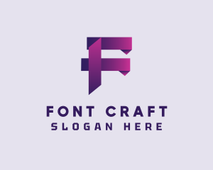 Gradient Origami Letter F logo design