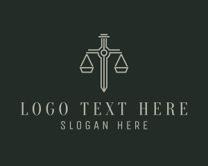 Attorney Justice Scale Sword Logo