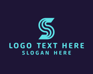 Fast - Neon Speed Letter S logo design