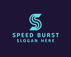 Neon Speed Letter S logo design