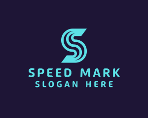 Neon Speed Letter S logo design