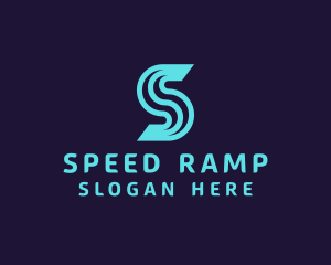 Neon Speed Letter S logo design