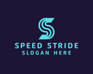 Neon Speed Letter S logo design