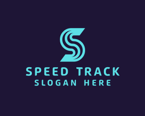 Neon Speed Letter S logo design