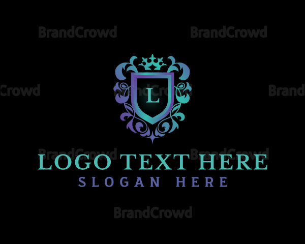 Fleur De Lis Shield Crown Logo