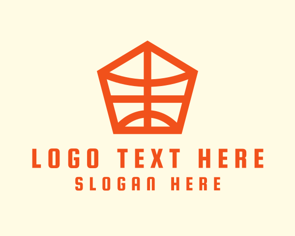 Baller - Geometric Basketball Outline logo design