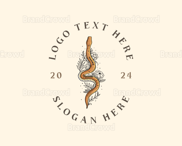 Snake Botanical Floral Logo