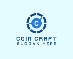 Digital Cryptocurrency Coin logo design