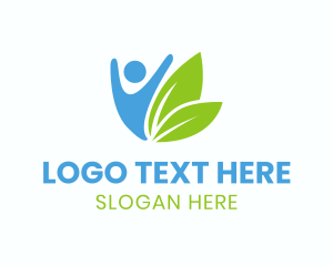 Healthcare - Happy Human Leaves logo design