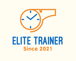 Training Whistle Clock logo design