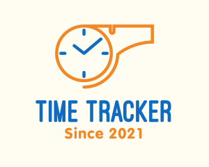 Training Whistle Clock logo design