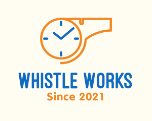 Training Whistle Clock logo design