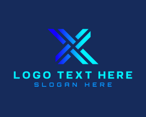 Crypto - Gradient Tech Letter X logo design
