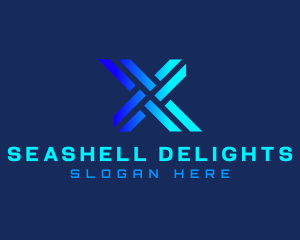 Gradient Tech Letter X logo design