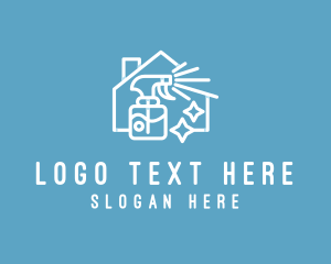 Detergent - Water Sprayer House Cleaning logo design