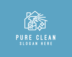 Water Sprayer House Cleaning  logo design