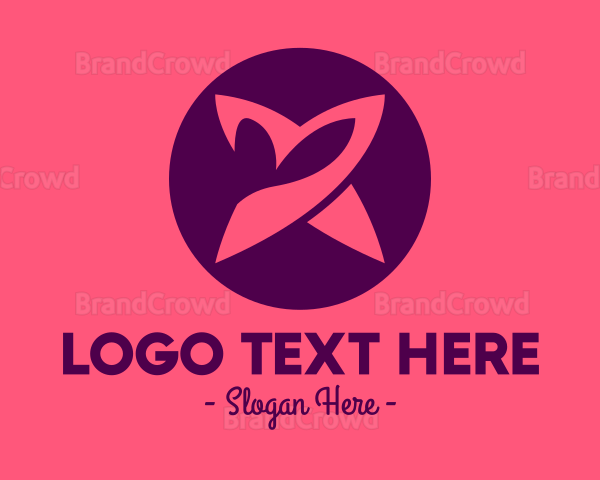 Purple Flower Bud Petal Logo